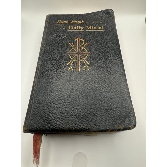 Saint Joseph Sunday Missal 1953 JHS Confraternity Issue Genuine Leather - Picture 1 of 6